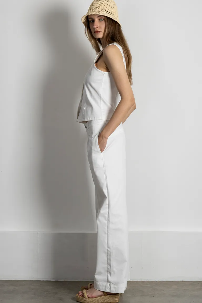 Pantalón de gabardina elástica de corte amplio y detalles de pinzas de Kill en Pantalones para argentina