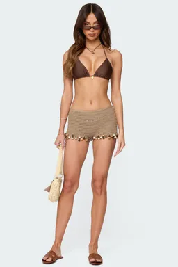 Kairi short crochet con cuentas de Edikted en Shorts para argentina