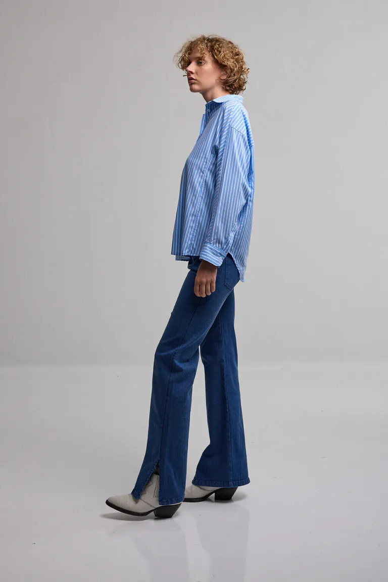 Camisa de corte amplio con rayas verticales y cierre frontal de botones de Kill en Camisas para argentina