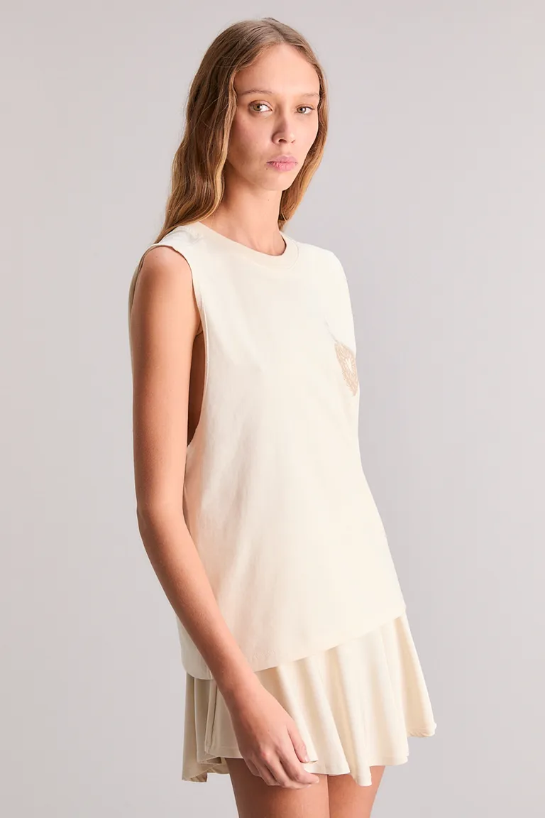 Vestido blanco sin mangas con estampado único de la colección Distorted Love de Kosiuko en Vestidos para argentina