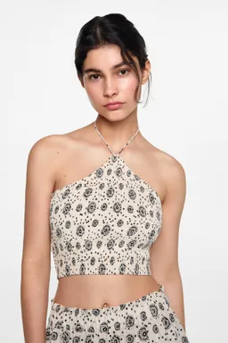 Top fruncido con estampa de Mango Teen en Tops para argentina