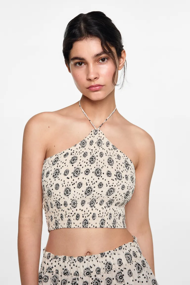 Top fruncido con estampa de Mango Teen en Tops para argentina