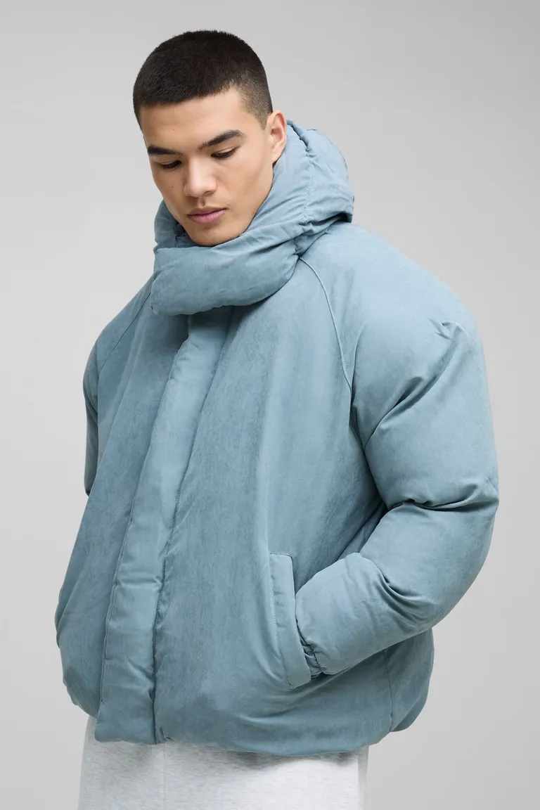 Campera puffer con capucha acolchada de Boohooman en Abrigos y Camperas para argentina