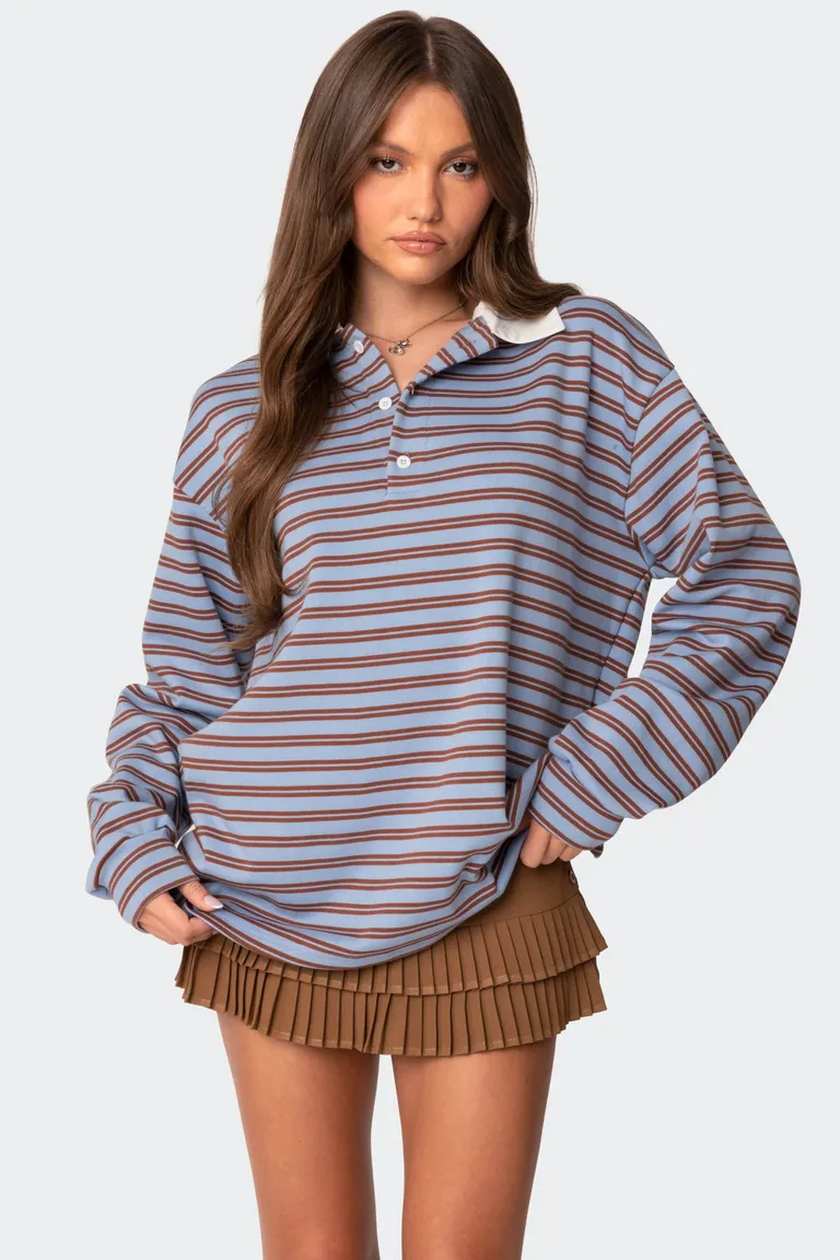 Camisa rayada cuello oversized de Edikted en Camisas para argentina