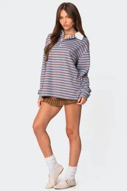 Camisa rayada cuello oversized de Edikted en Camisas para argentina