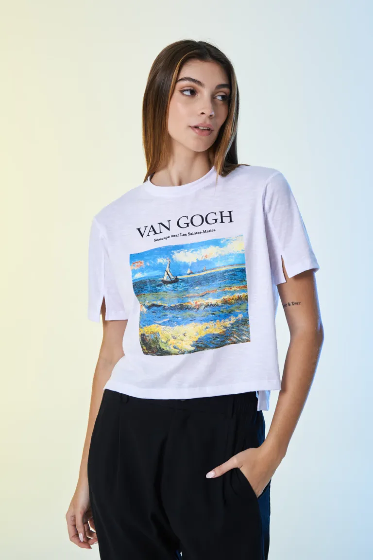 Remera con estampado de paisaje marino para mujer de Apricot en Remeras para argentina