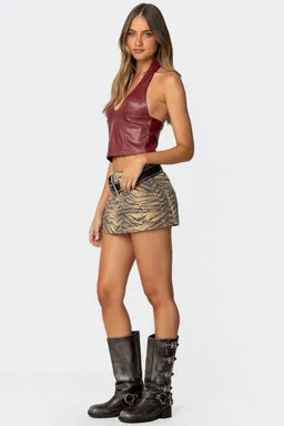 Top halter cuero tana de Edikted en Tops para argentina