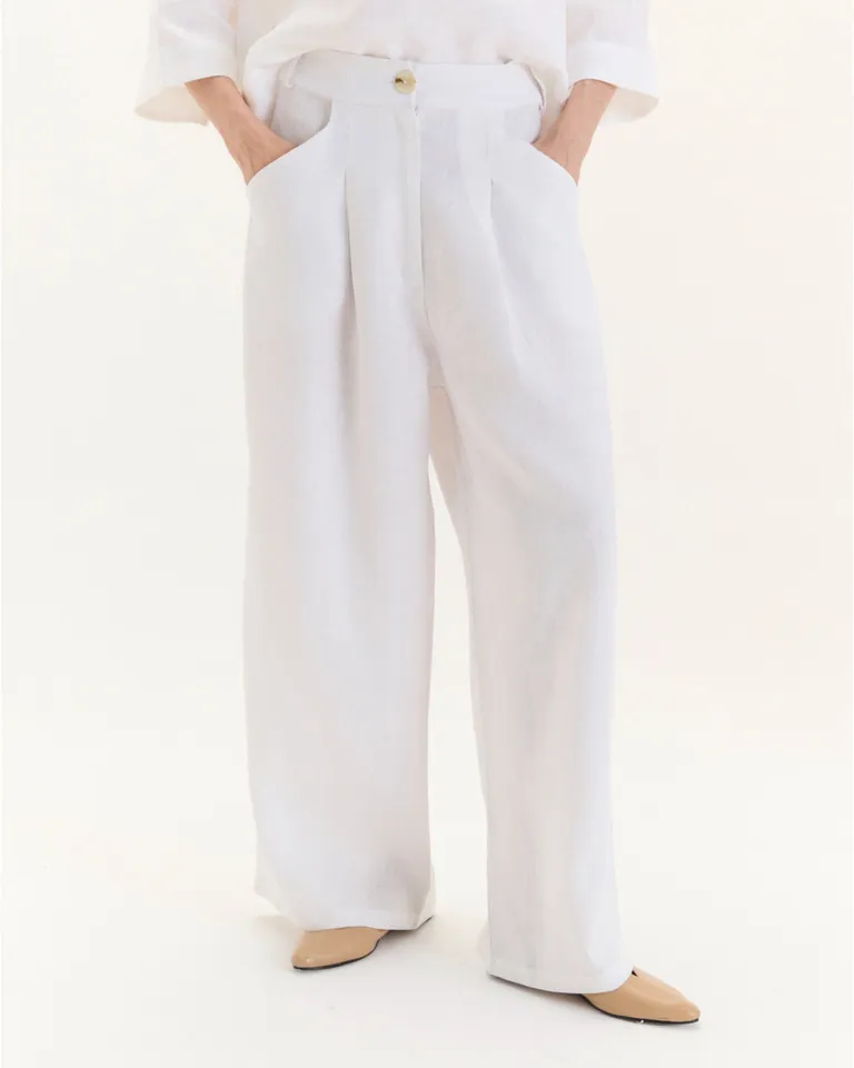 Pantalón regular de cintura elástica y cierre invisible lateral de Blue Sheep en Pantalones para argentina