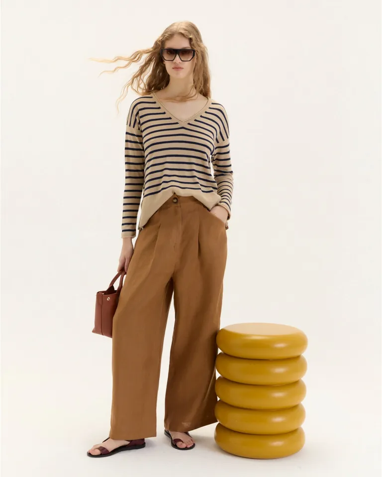 Pantalón regular de cintura elástica y cierre invisible lateral de Blue Sheep en Pantalones para argentina