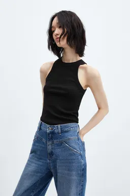 Top canalé algodón de Mango en Tops para argentina