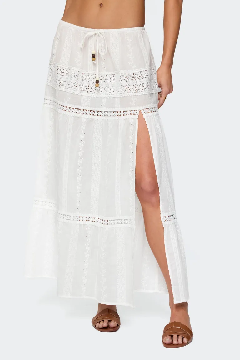 Falda maxi algodón bordado de Edikted en Faldas para argentina