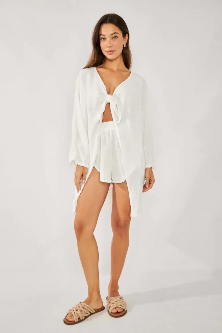 Kimono rosa bordado de estilo amplio y elegante de Belle en Kimonos para argentina