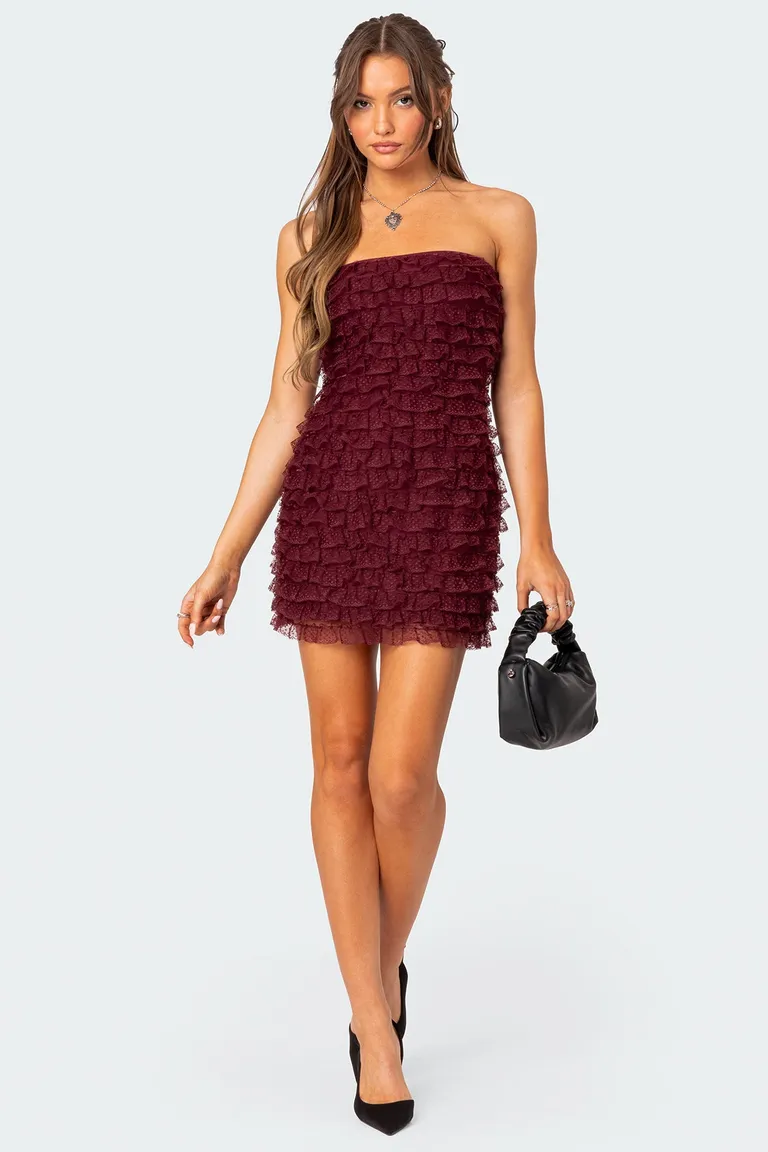 Mini vestido con volantes rinna de Edikted en Vestidos para argentina