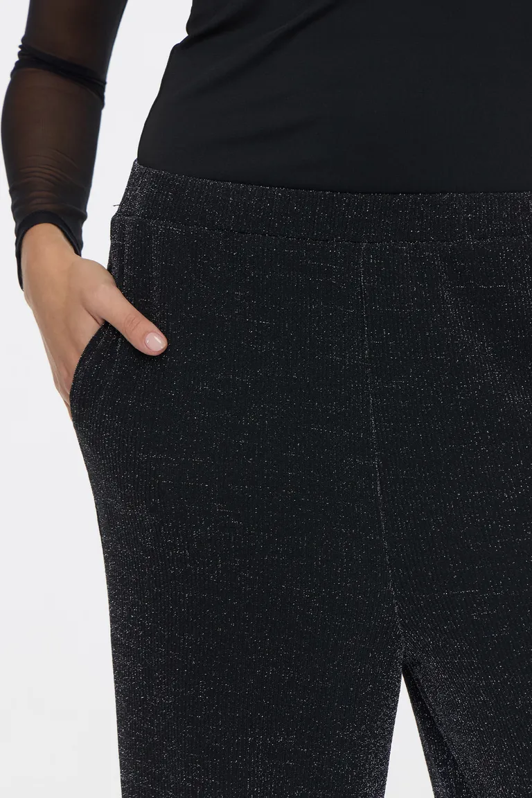 Pantalón palazzo de tiro alto con cintura elastizada y detalles brillantes de Cuesta Blanca en Pantalones para argentina