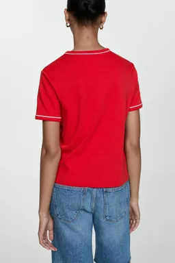 Remera algodón ribetes contraste de Mango en Remeras para argentina