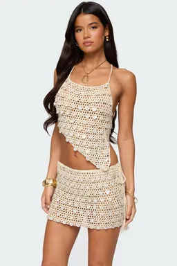 Top crochet iridescente alora de Edikted en Tops para argentina