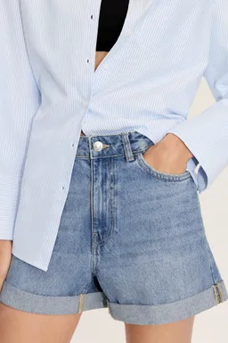 Shorts denim momfit tiro alto de Mango en Shorts para argentina