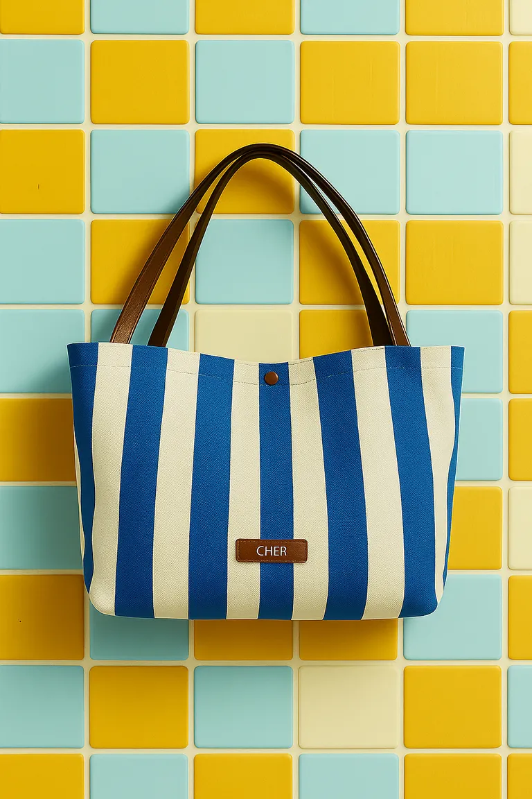 Cartera bicolor de tejido técnico con detalles de cuero de Maria Cher en Bolsos y Carteras para argentina