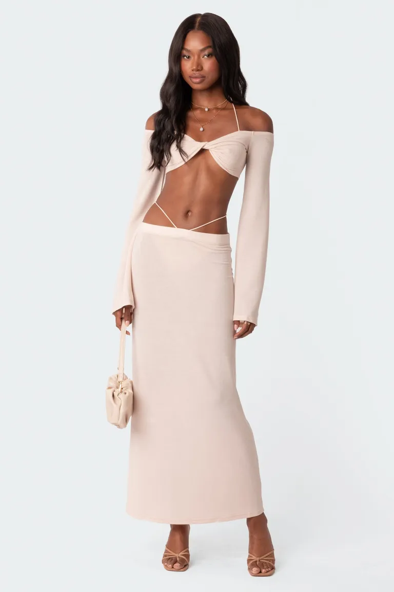 Falda maxi tiras celeste de Edikted en Faldas para argentina