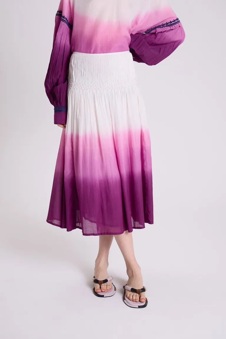 Falda larga de algodón con degradado violeta para un look casual y elegante de Maria Cher en Faldas para argentina