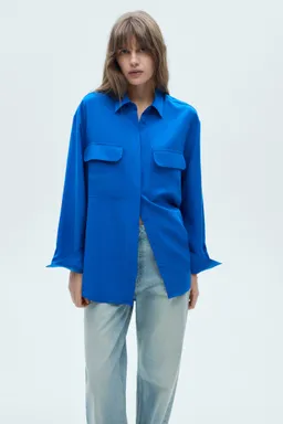 Camisa lyocell con bolsillos de Mango en Camisas para argentina