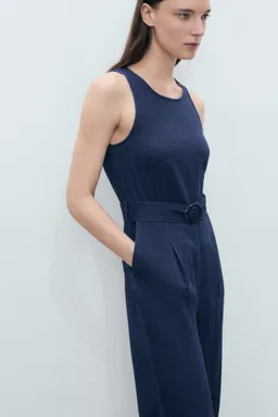 Mono denim fluido con cinturón de Mango en Monos para argentina