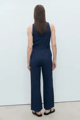 Mono denim fluido con cinturón de Mango en Monos para argentina