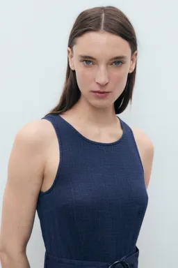 Mono denim fluido con cinturón de Mango en Monos para argentina