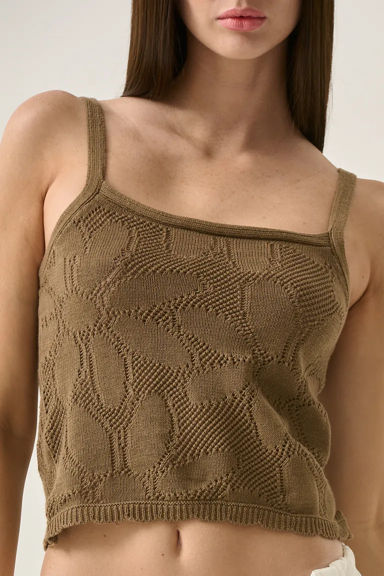 Top de algodón con diseño calado y motivos florales para un estilo boho chic de Sweet en Tops para argentina