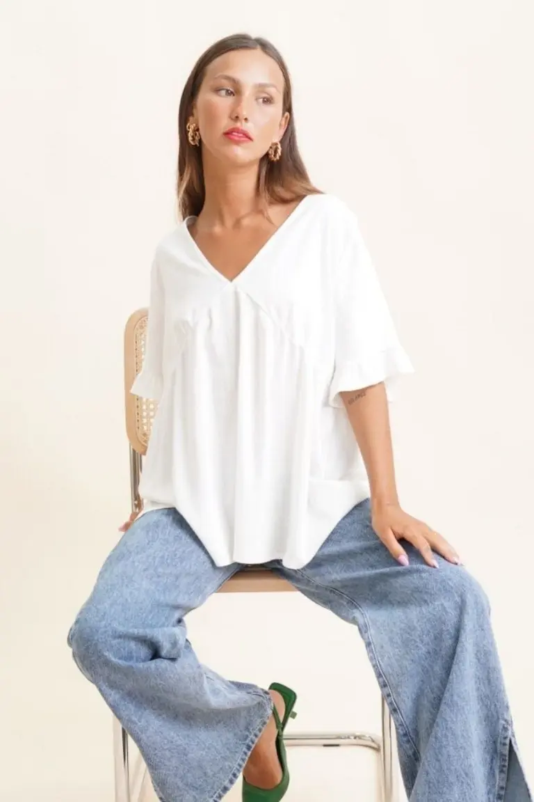 Blusa Cuello V de Hesed en Blusas para argentina