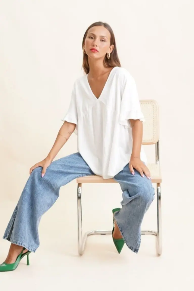 Blusa Cuello V de Hesed en Blusas para argentina