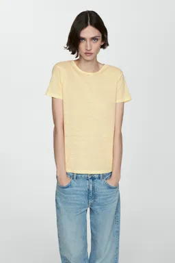 Camiseta lino manga corta de Mango en Remeras para argentina