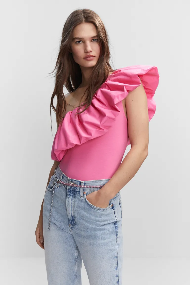 Body algodón con volante de Mango en Tops para argentina