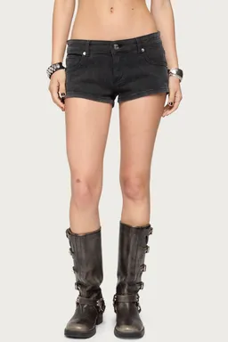 Shorts denim tiro bajo cierre syra de Edikted en Shorts para argentina