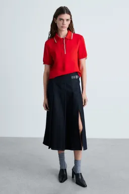 Polo crop ribetes contraste de Mango en Remeras para argentina