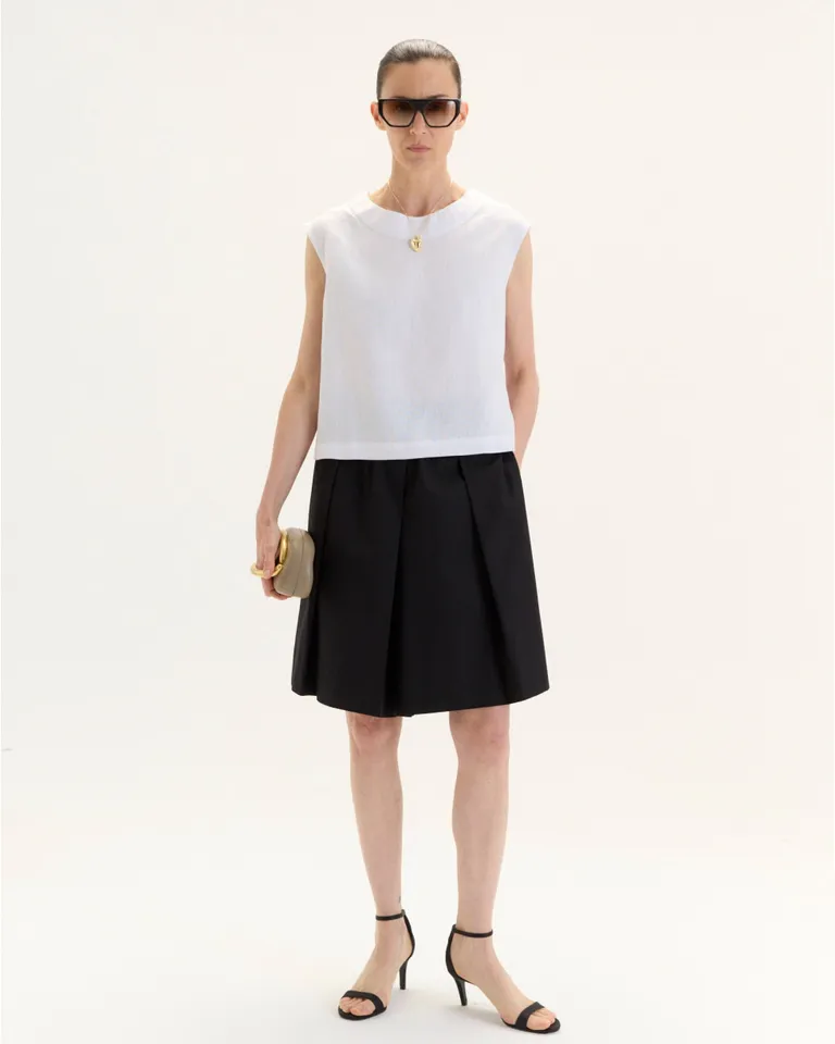 Top sin mangas de corte recto y escote redondo en color naranja de Blue Sheep en Tops para argentina