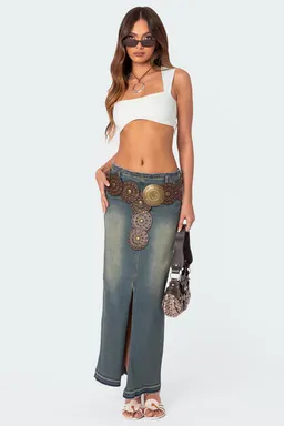 Maxifalda denim lavado lexy de Edikted en Faldas para argentina