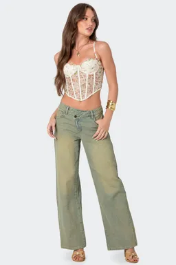 Corset encaje transparente bordado de Edikted en Tops para argentina