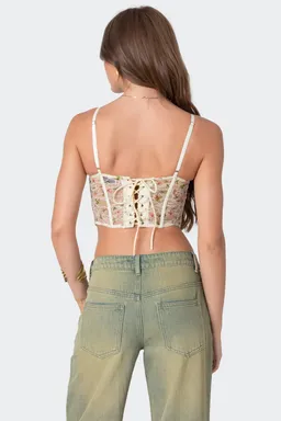 Corset encaje transparente bordado de Edikted en Tops para argentina
