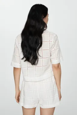 Blusa bordada cuello polo de Mango en Blusas para argentina