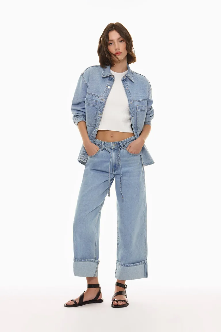 Jeans cinturón pierna ancha de Lefties en Pantalones para argentina