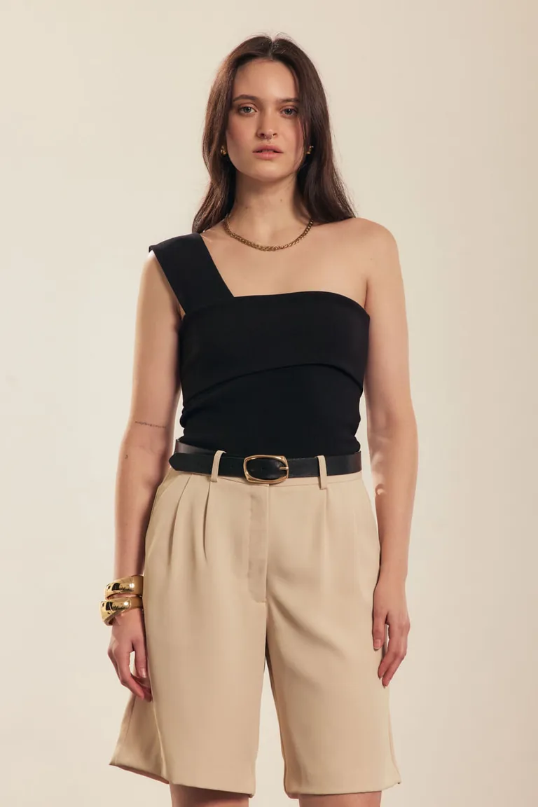 Musculosa de un solo hombro - Elegante y ajustada de Portsaid en Tops para argentina