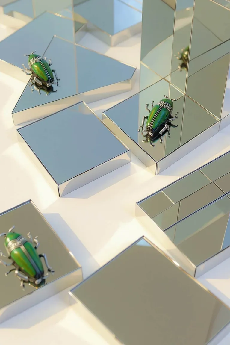 Broche prendedor con diseño de escarabajo con incrustaciones y acabados esmaltados de Maria Cher en Bijouterie para argentina