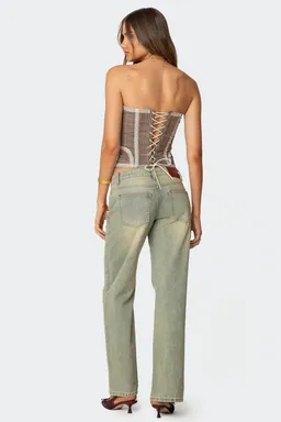 Corset jaiden estampado príncipe gales de Edikted en Tops para argentina