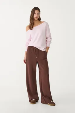 Pantalón palazzo tacto suave de Stradivarius en Pantalones para argentina