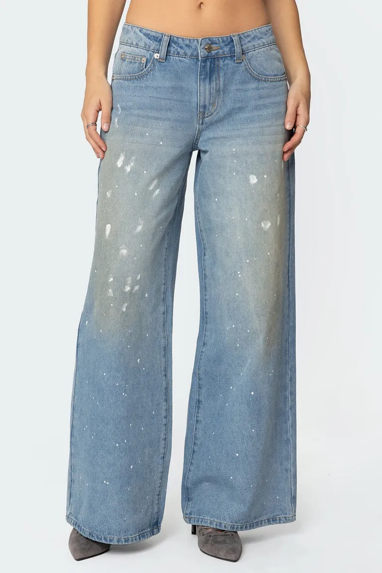 Jeans tiro bajo salpicaduras de Edikted en Pantalones para argentina