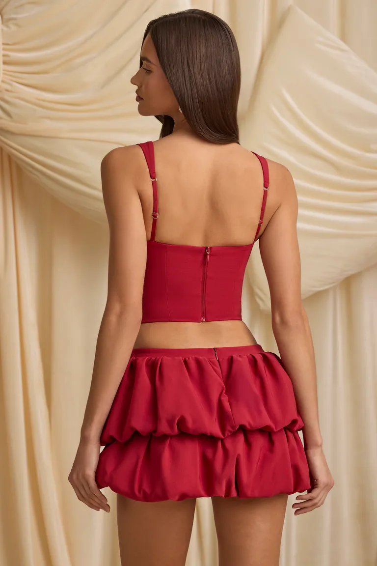 Mini falda tiro medio bajo burbuja roja de Oh Polly en Faldas para argentina