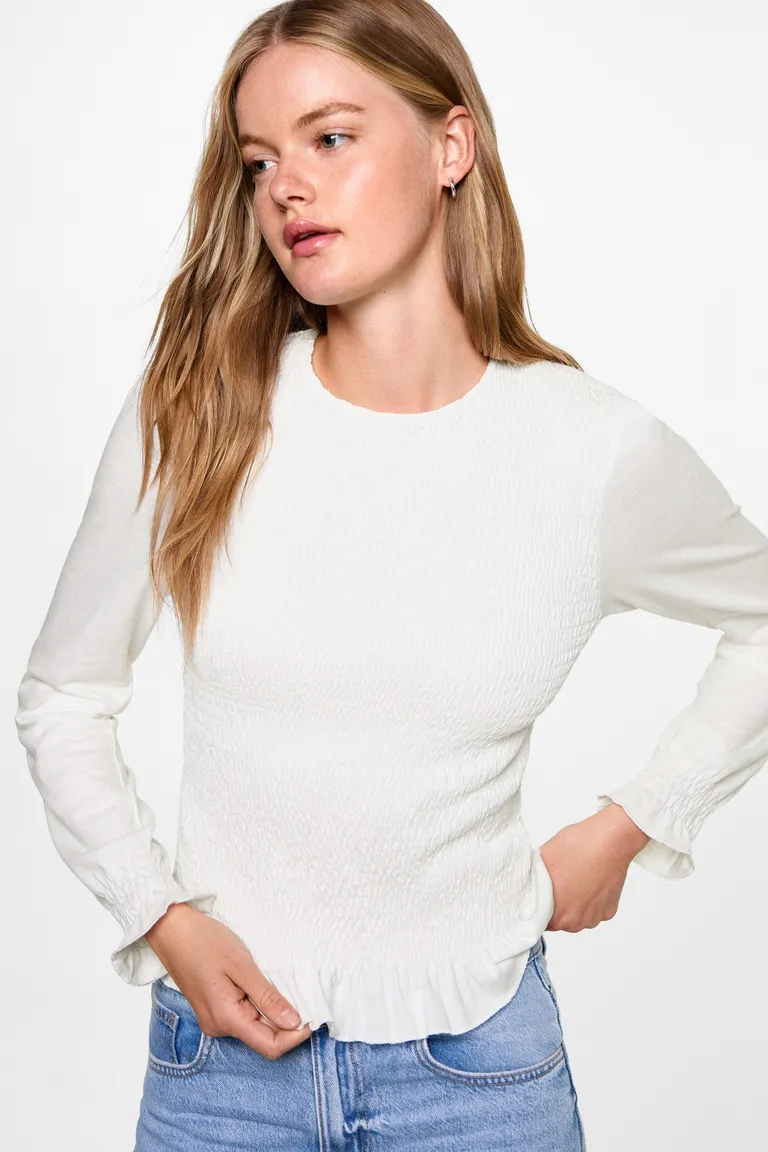 Blusa con fruncido de Mango Teen en Blusas para argentina