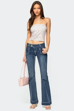 Top tubo floral pointelle de Edikted en Tops para argentina
