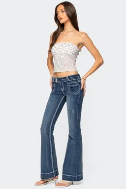 Top tubo floral pointelle de Edikted en Tops para argentina